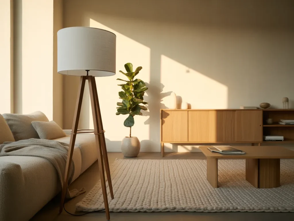 Tripod Wooden Floor Lamp for Warm Minimal Style
