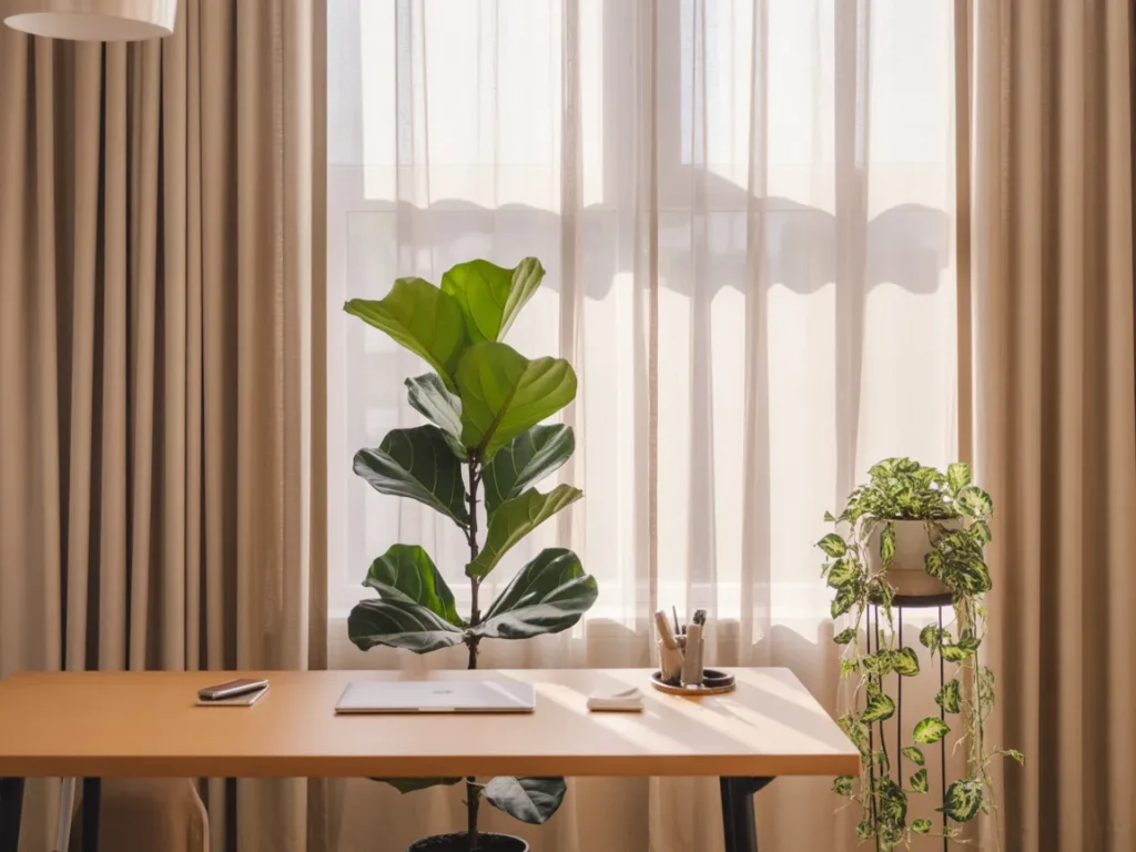 Window-Facing Natural Light Workspace 