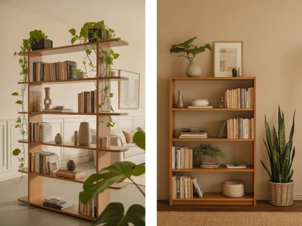 Open vs Closed Back Bookshelves for Visual Impact