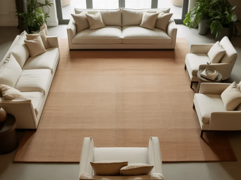 Living Room Rug Size (8x10 or 9x12 for Balanced Layout)