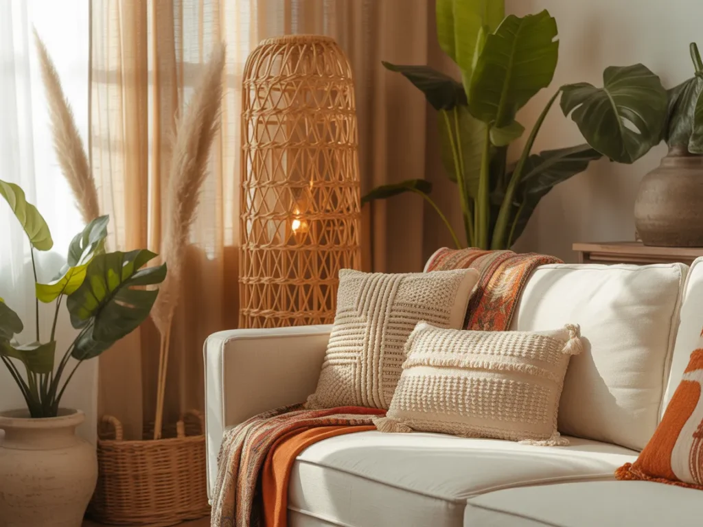 Rattan Floor Lamp for Natural Boho Style