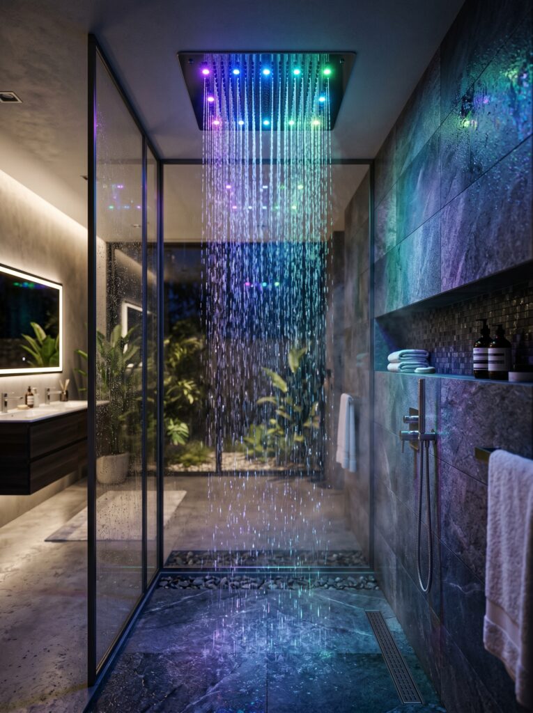 LED Rainfall Shower Head