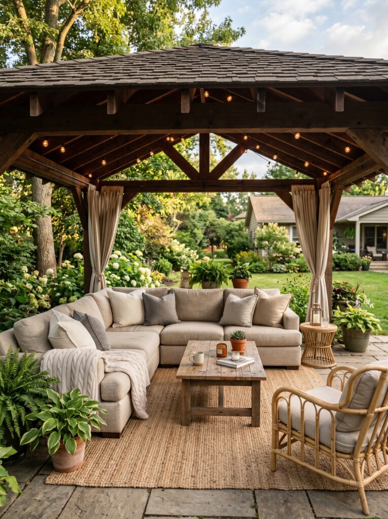 Pavilion with Outdoor Lounge Sofa