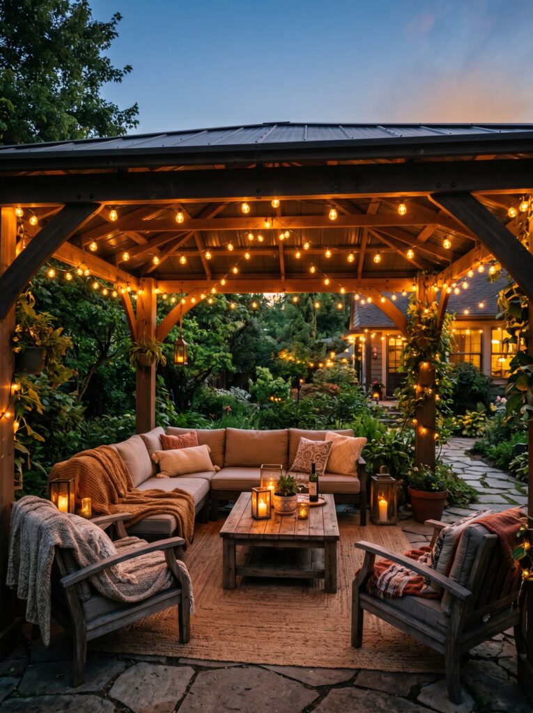 Pavilion with Hanging Lights
