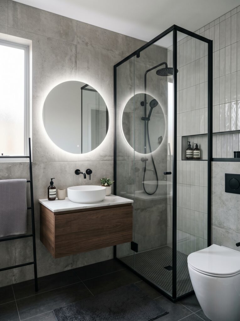 Matte Black Framed Shower Glass