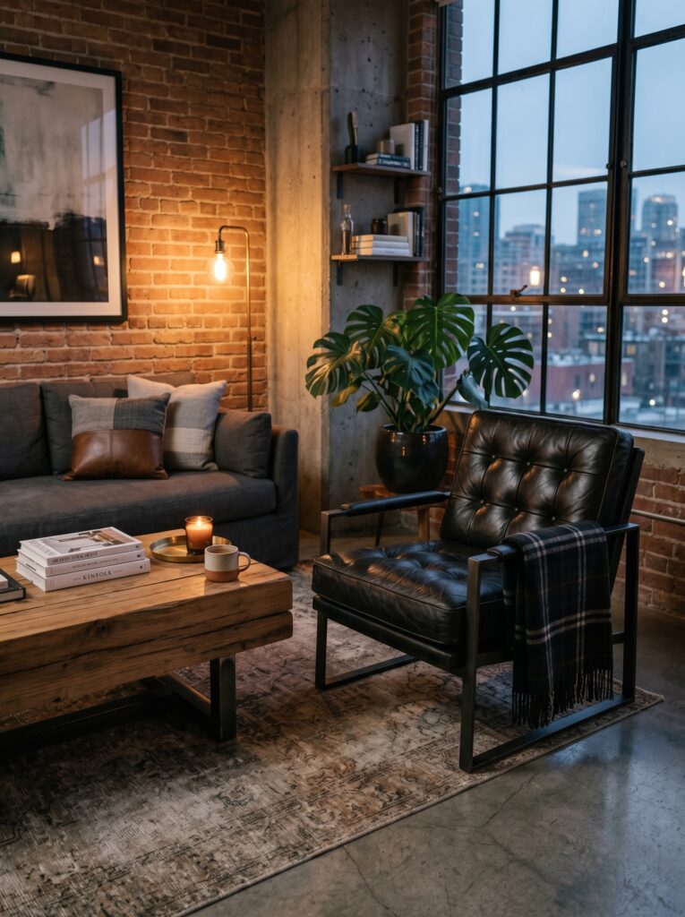 Black Leather Accent Chair