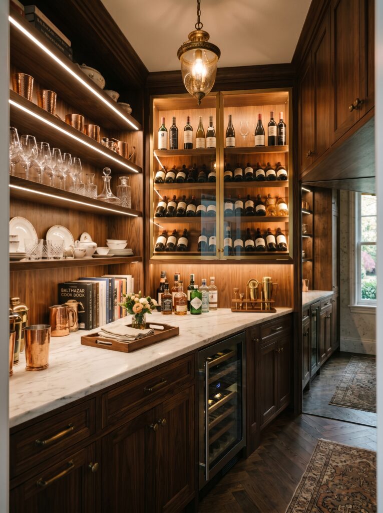 Butler’s Pantry with Wine Storage