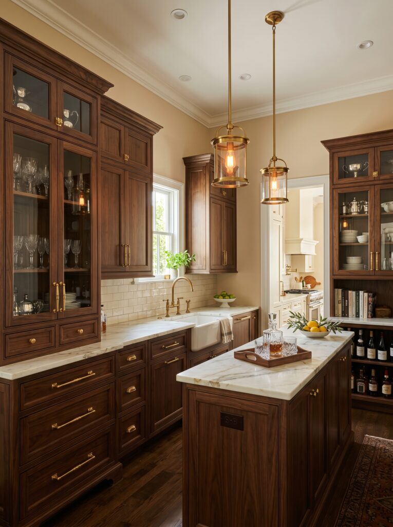 Brass Hardware and Lighting Accents