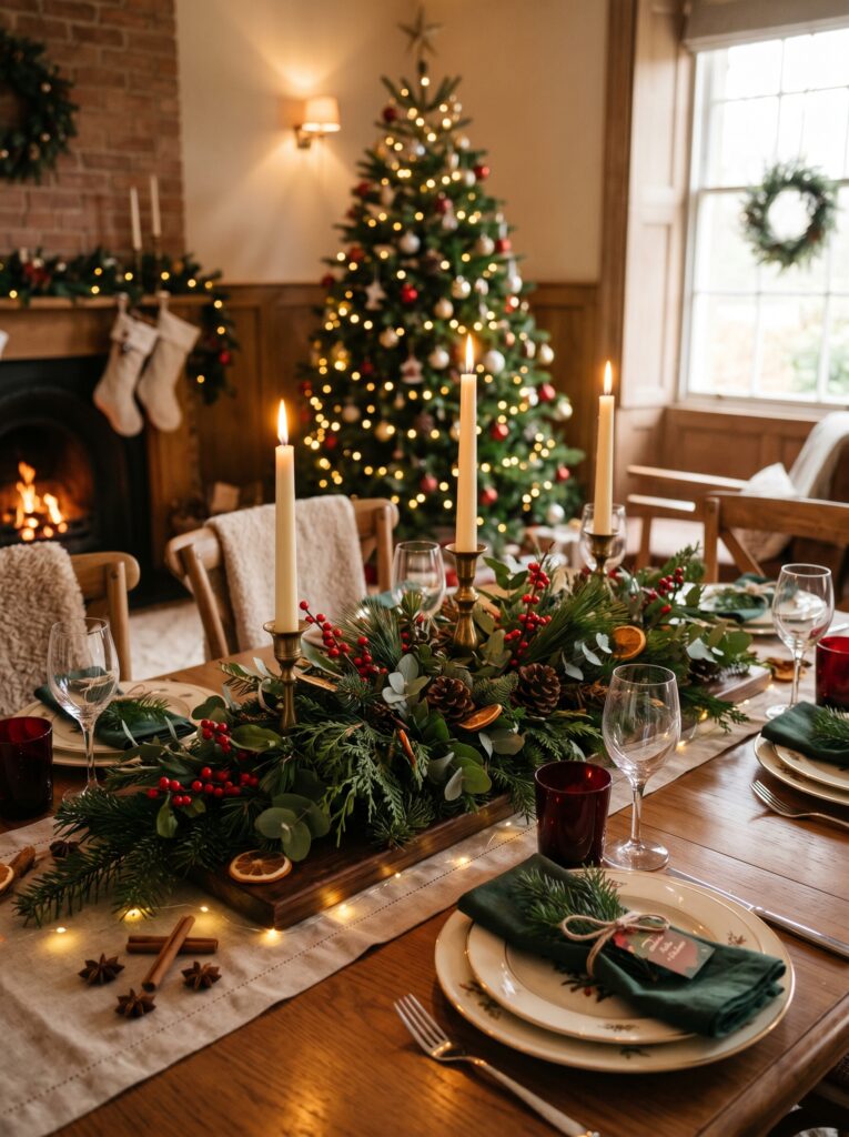 Dining Table Christmas Centerpiece