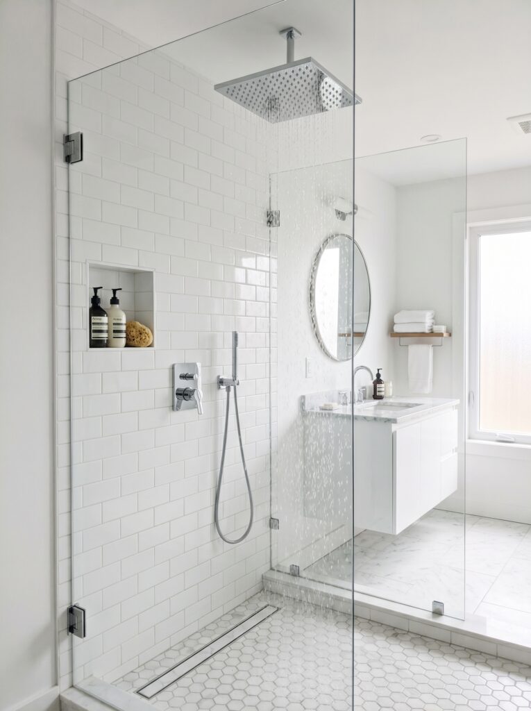 Minimal Chrome Rainfall Shower Head