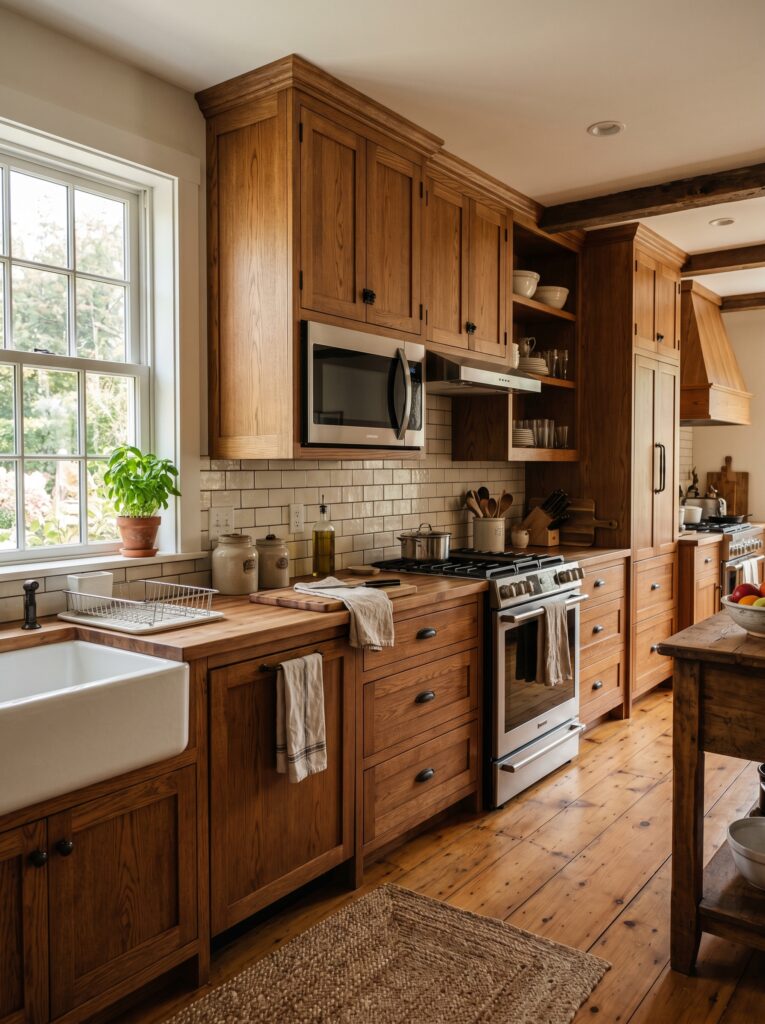  Farmhouse-Style Built-In Microwave