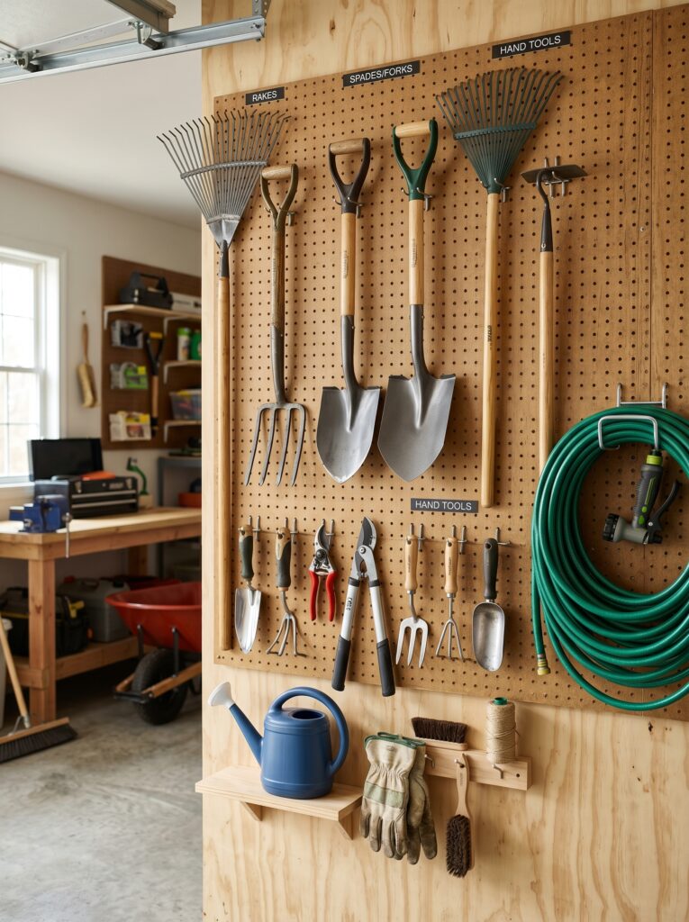 Hang Garden Tools on Hooks