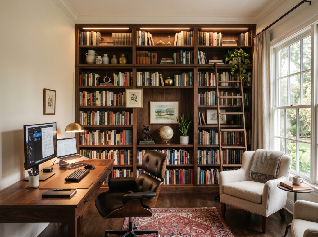 Floor-to-Ceiling Bookshelves