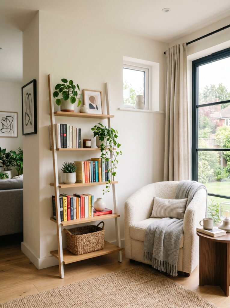 Ladder Bookshelves for Small Spaces