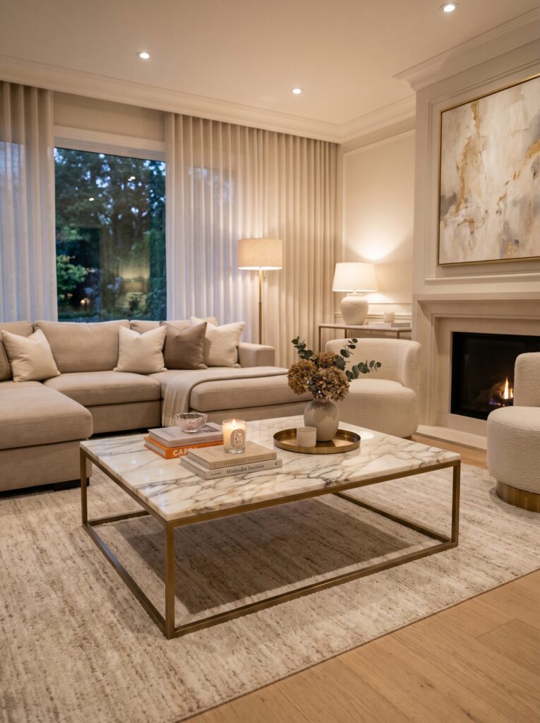 Try a Statement Marble Coffee Table