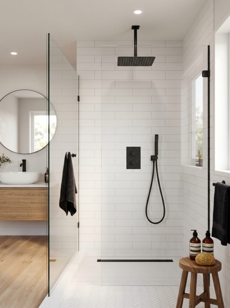  Matte Black Rainfall Shower System