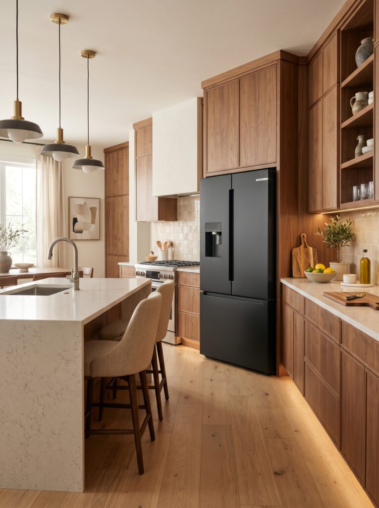 Matte Black Refrigerator Statement