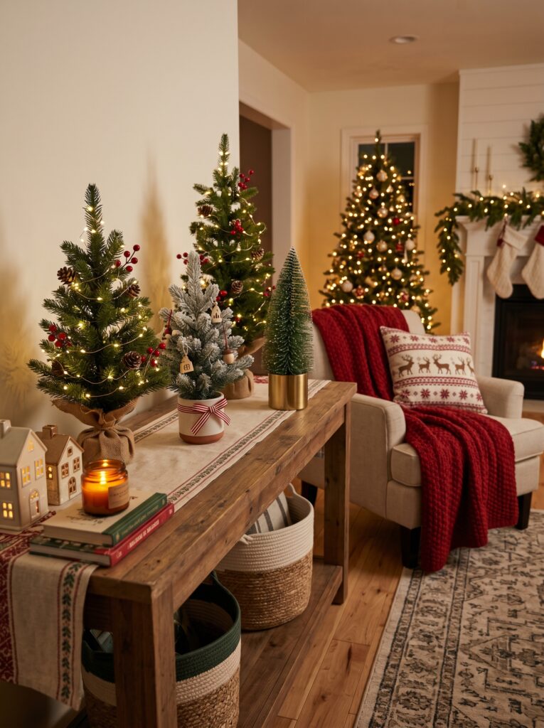 Decorate with Mini Christmas Trees