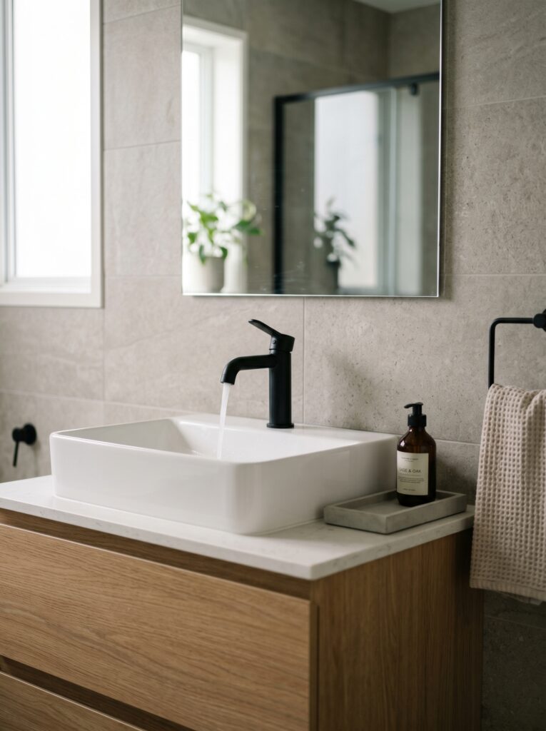 Minimalist Matte Black Sink Faucet