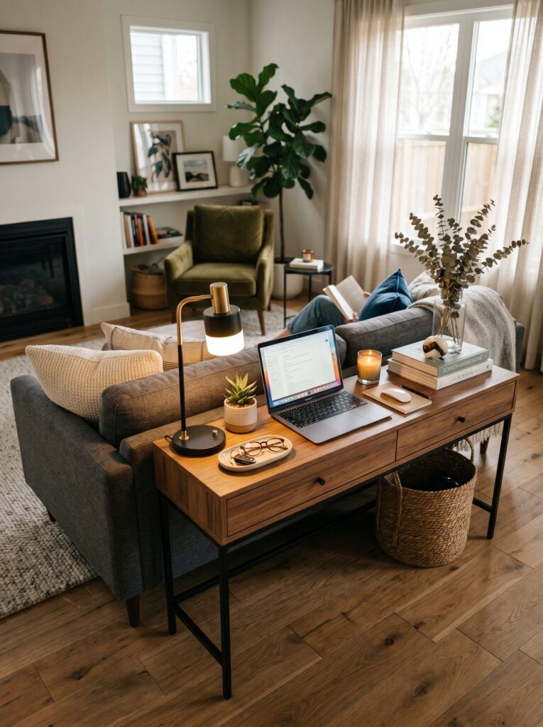 Multi-Functional Console Table Workspace