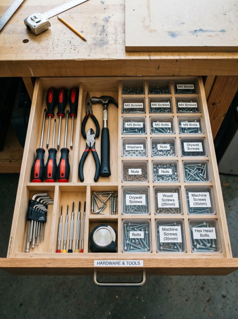 Store Small Items in Drawer Organizers