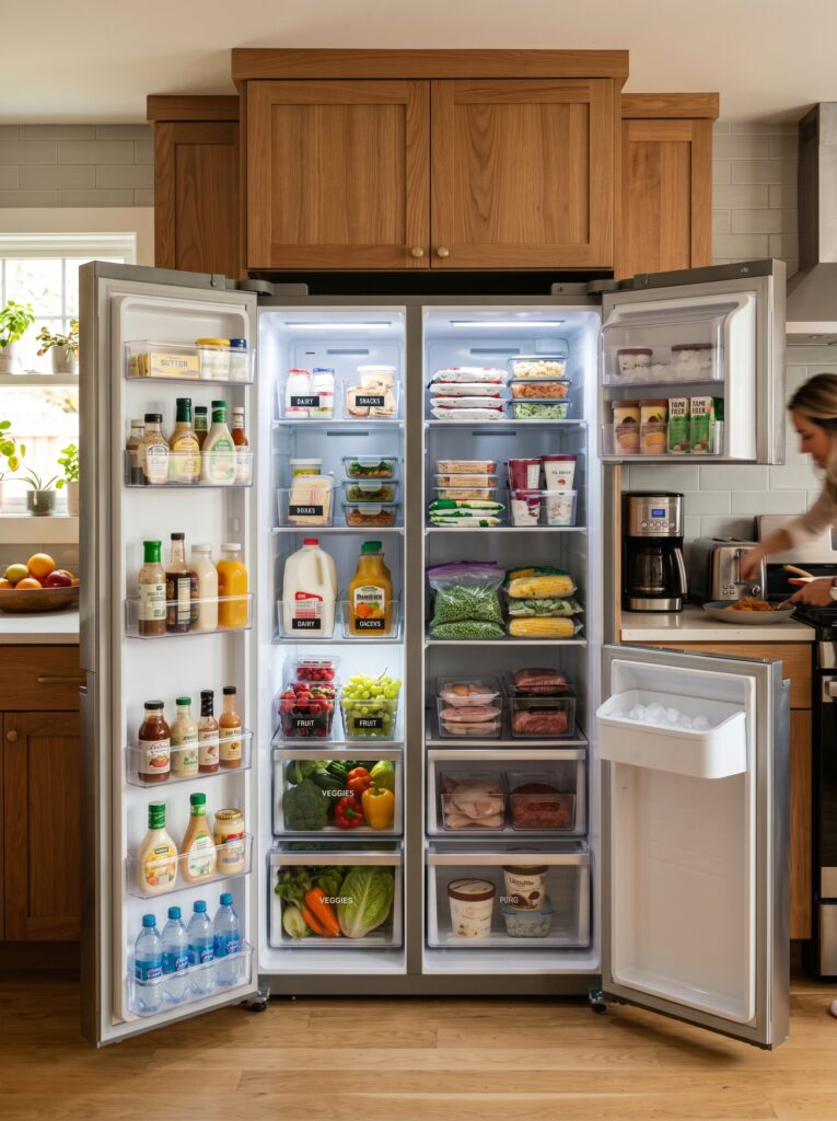  Side-by-Side Refrigerator for Organized Storage