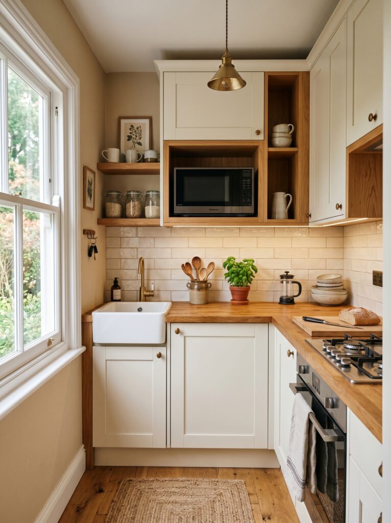 Open Shelf Microwave Nook