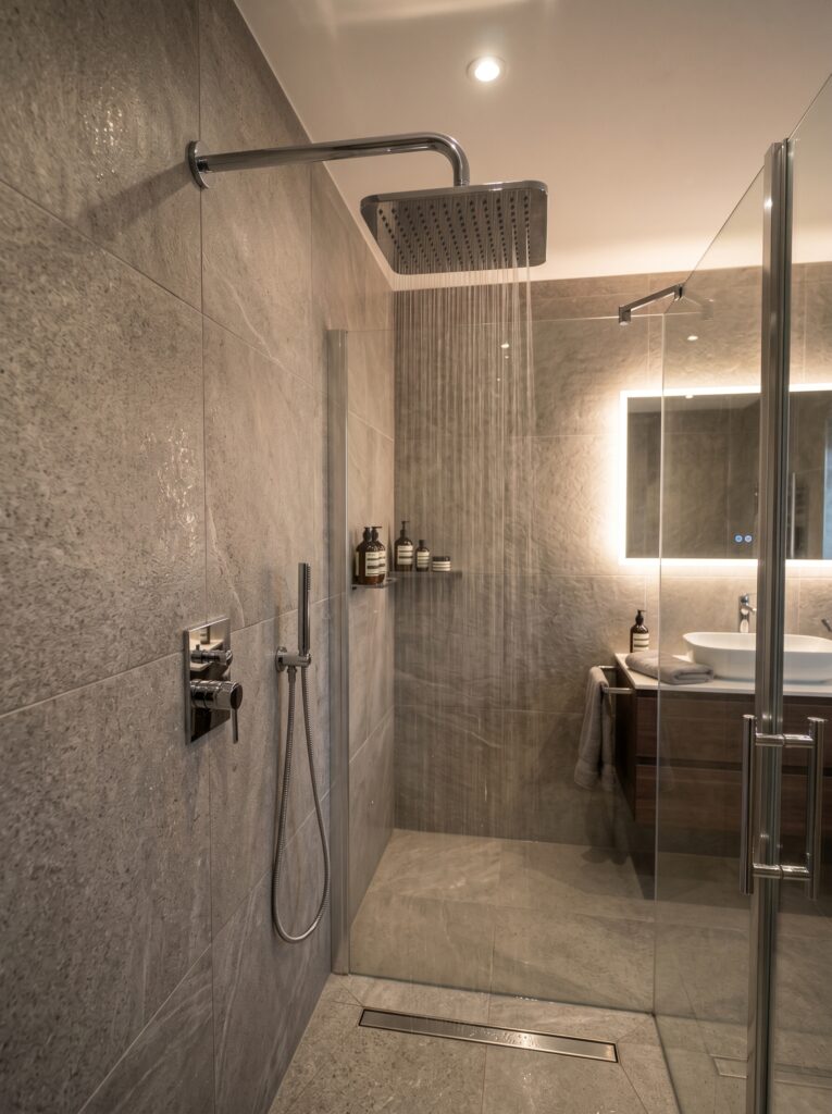 Wall-Mounted Rainfall Shower with Arm