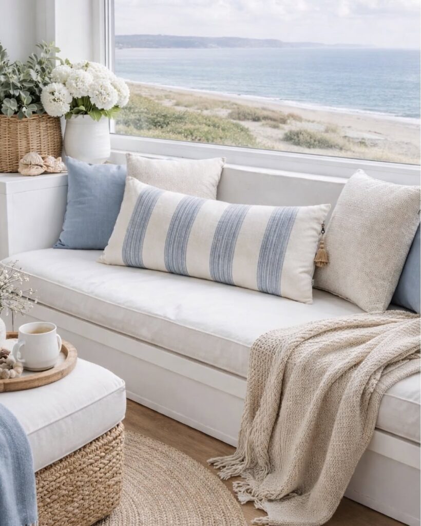 coastal sheer linen curtains living room