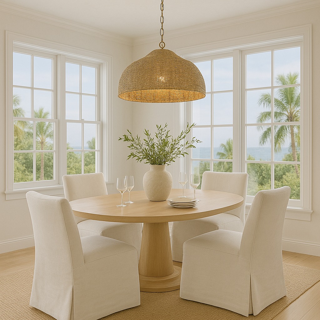 woven pendant coastal interior design